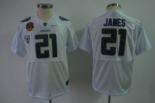 Ducks #21 LaMichael James White Stitched Youth NCAA Jersey